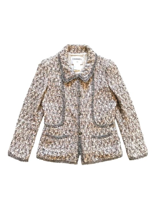 CHANEL Jackets & Blazers - Chanel Lesage Tweed Blazer Jacket Womens 40 US 6 Pink Gray Vintage 2004 Runway